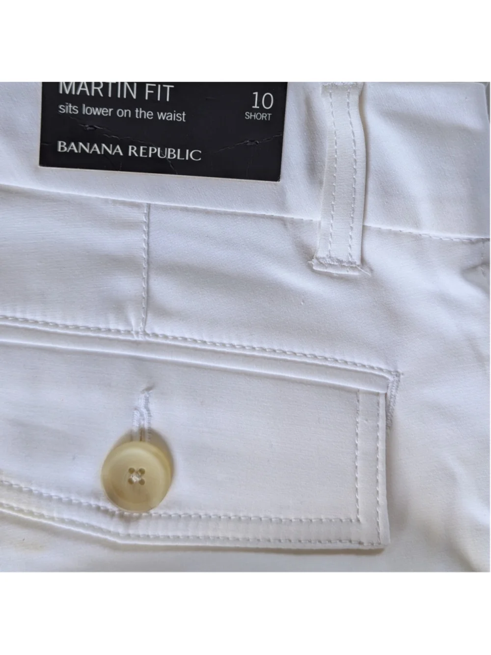 Banana Republic Martin Fit White Side Slit Pants Sz 10 Short NWT